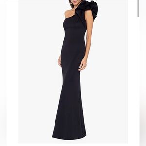 Stretch One Flutter Shoulder Mermaid Gown